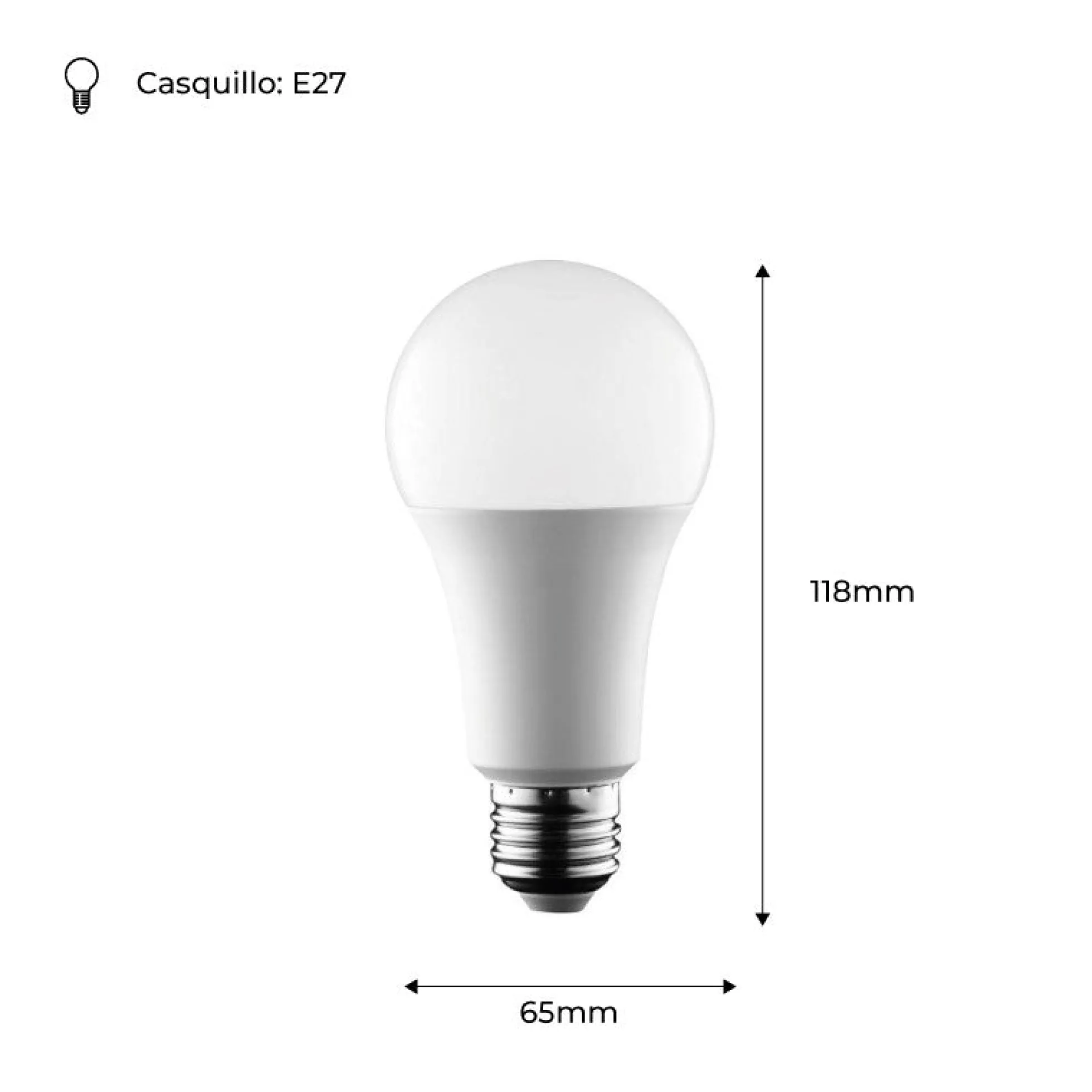 Bombilla LED E27 A65 - 14W - 1400 lm