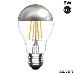 Bombilla Led Efecto Espejo Plateada E27 6W
