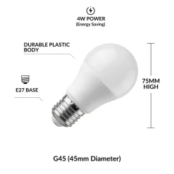 Bombilla LED E27 G45 esférica - 4W