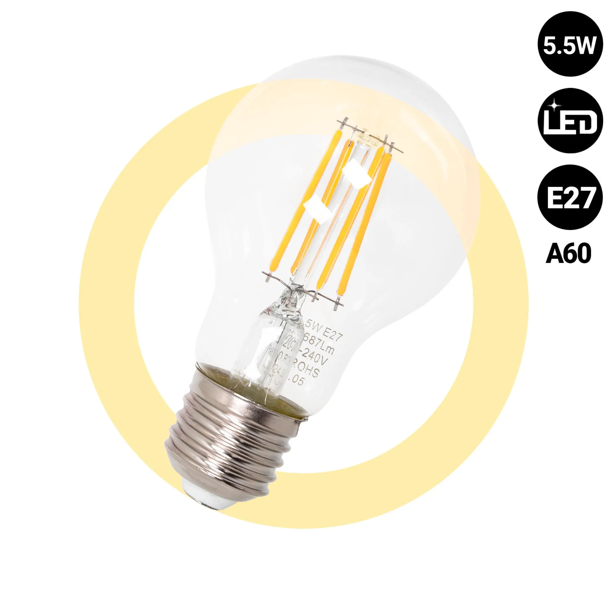 Bombilla LED filamento E27 A60 - 5,5W