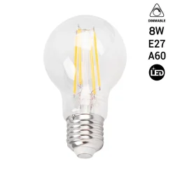 Bombilla LED filamento E27 A60 - 8W - Regulable