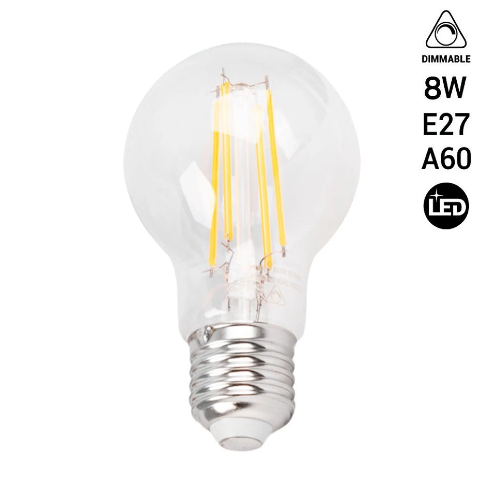 Bombilla LED filamento E27 A60 - 8W - Regulable