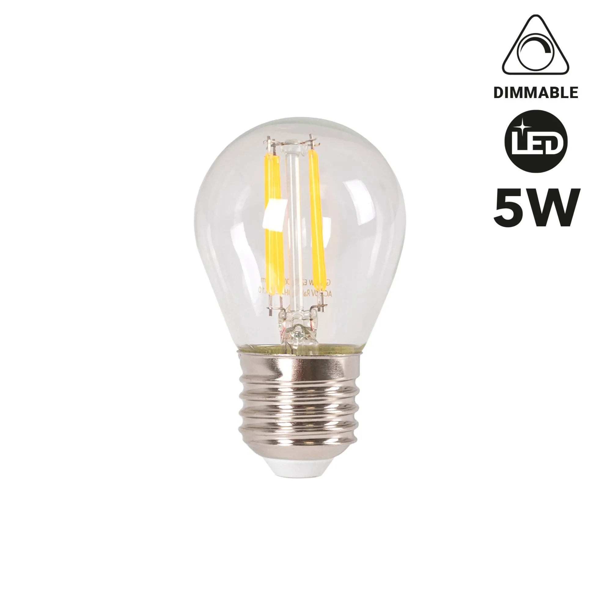 Bombilla LED filamento E27 G45 - 5W - Regulable