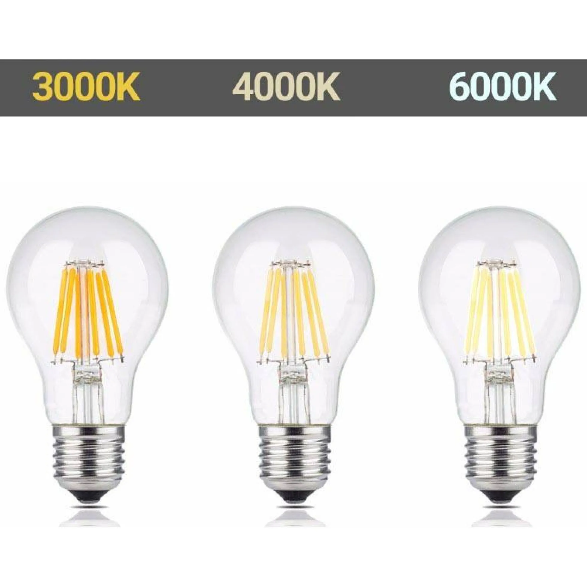 Bombilla LED filamento E27 60 - 8W - Transparente