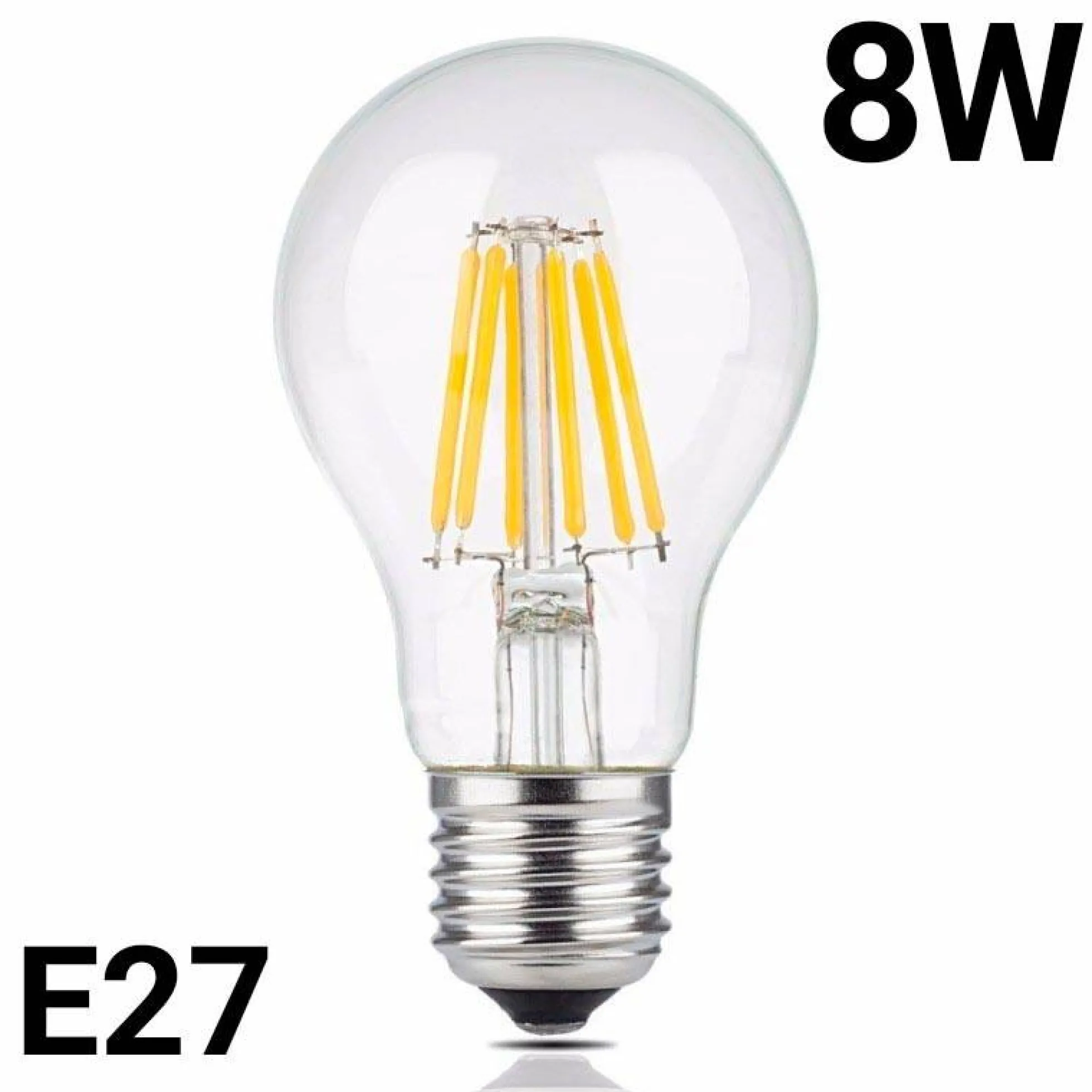 Bombilla LED filamento E27 60 - 8W - Transparente