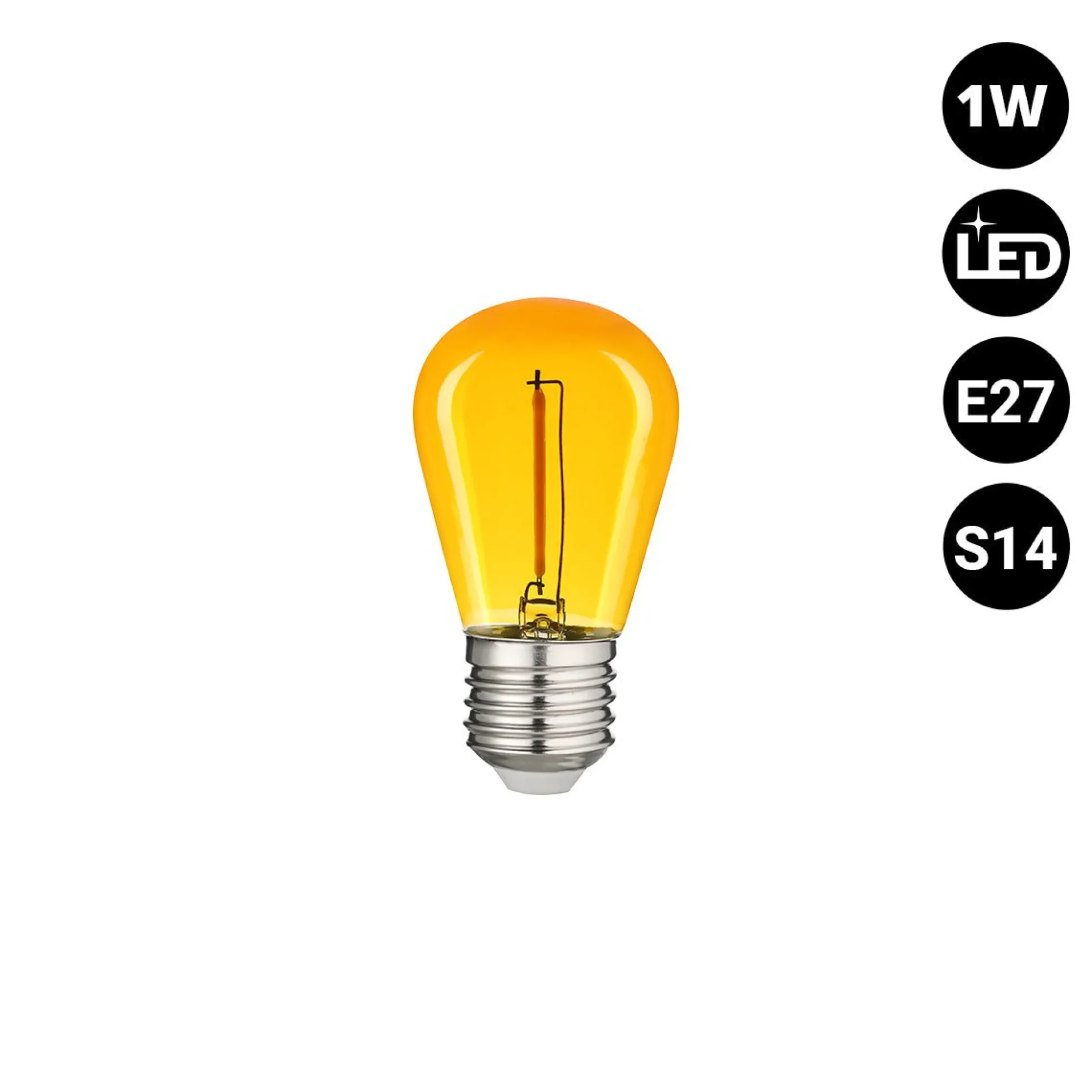 Bombilla LED Filamento - S14 E27 - 1W - Cristal de colores