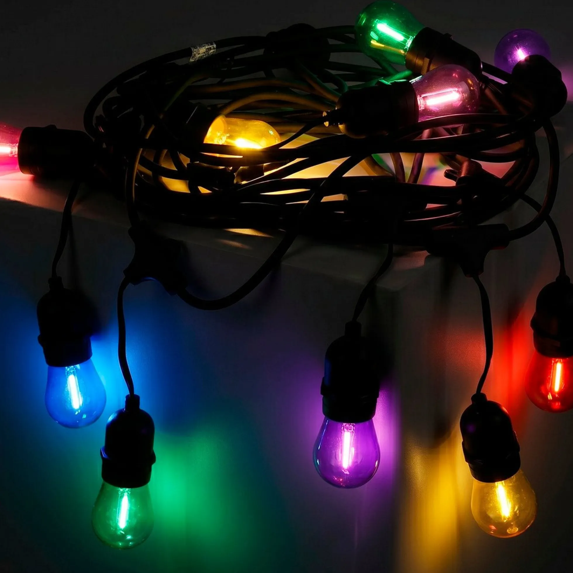 Bombilla LED Filamento - S14 E27 - 1W - Cristal de colores