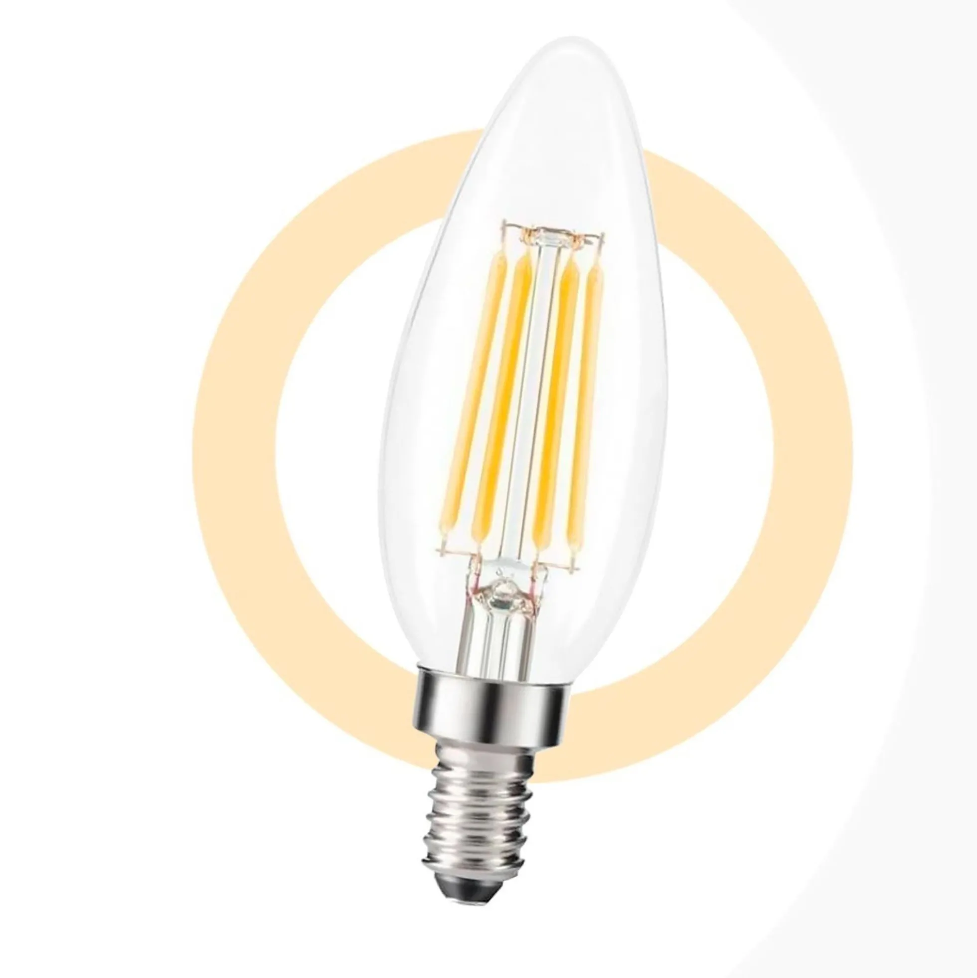 Bombilla LED filamento Vela E14 C35 - 5W - Transparente
