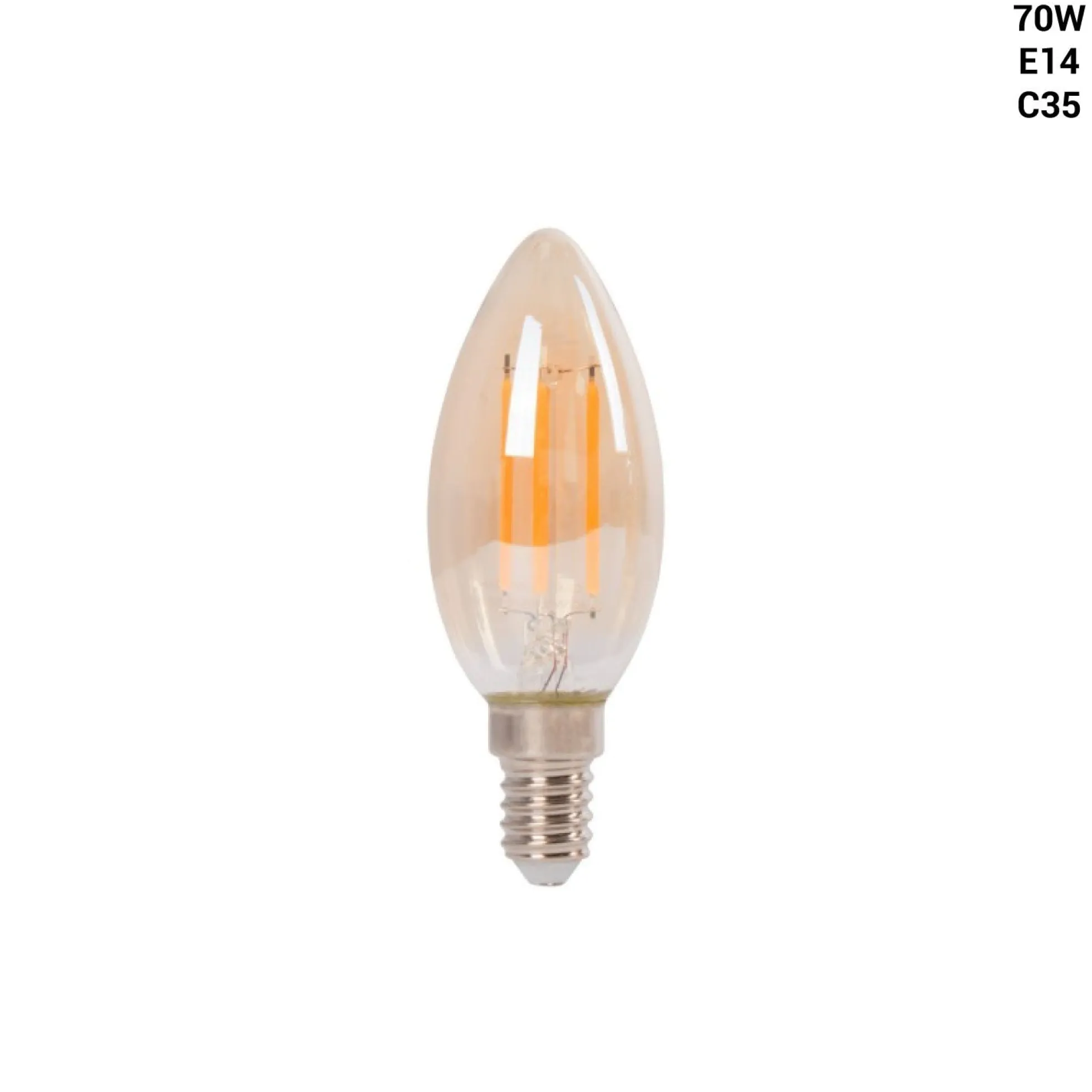 Bombilla LED filamento Vela E14 C35 - 4W - Vintage - 2200K