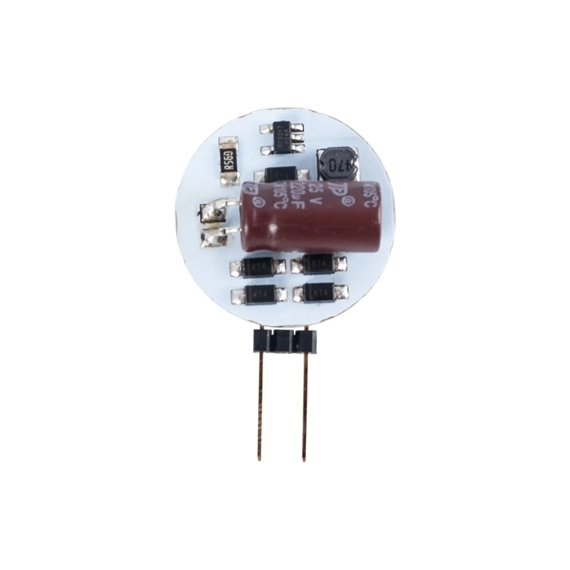 Bombilla LED G4 bi-pin circular plana 12V AC/DC - 2W