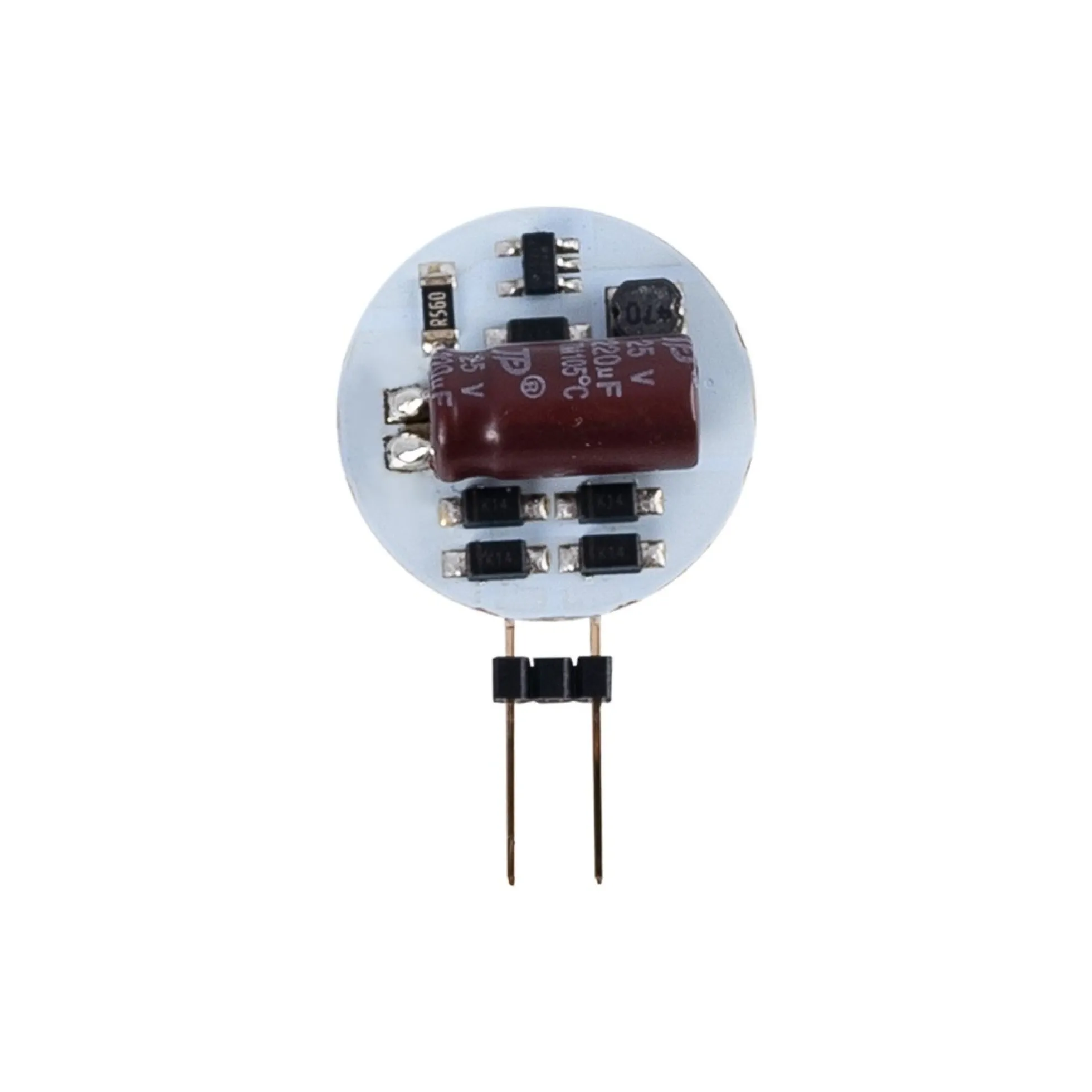 Bombilla LED G4 bi-pin circular plana 12V AC/DC - 2W
