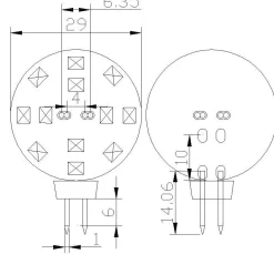 Bombilla LED G4 Bi-Pin 2,3W plana