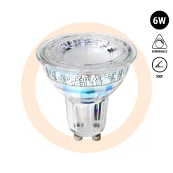 Bombilla LED GU10 PAR16 - 6W - Intensidad regulable - 700lm - 100°