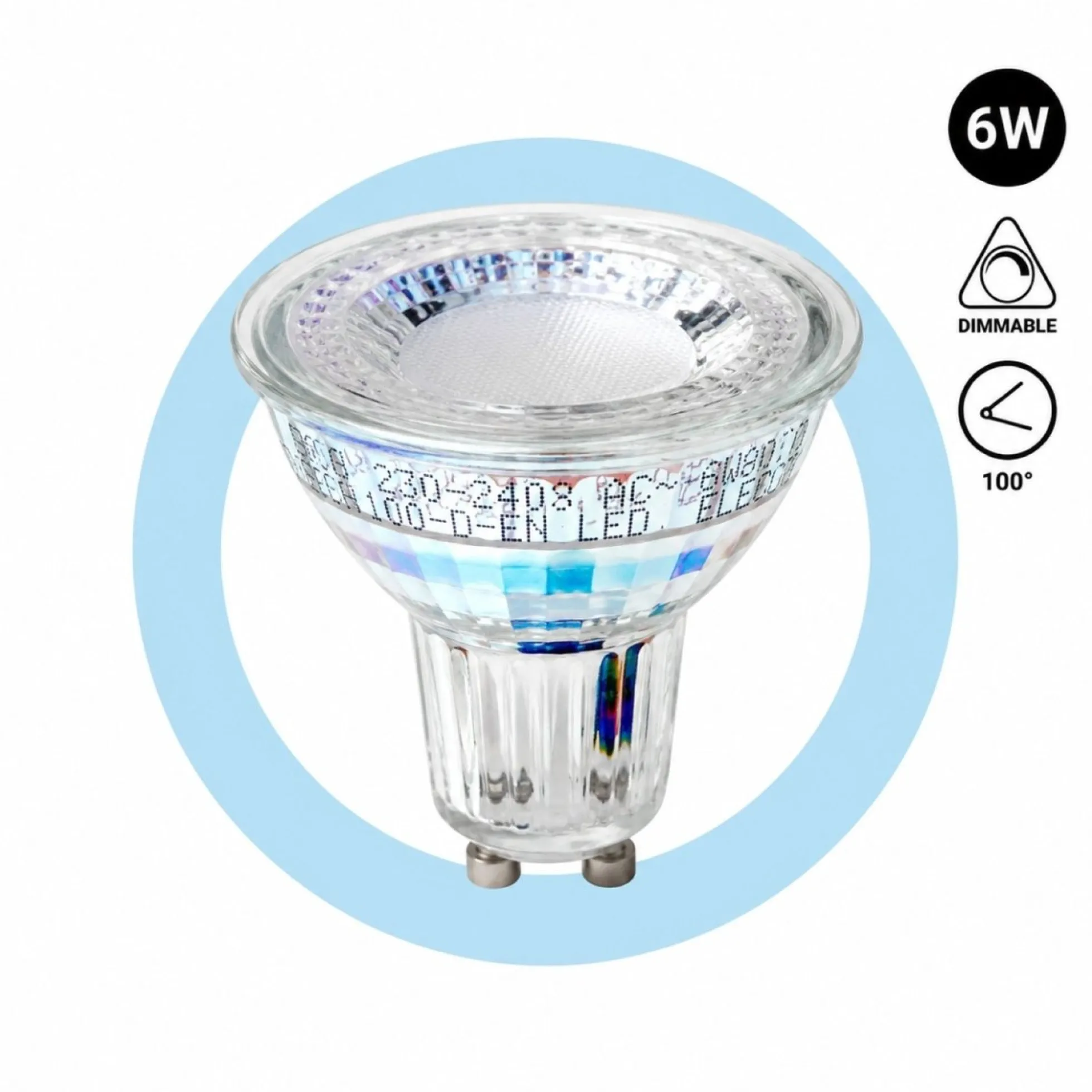 Bombilla LED GU10 PAR16 - 6W - Intensidad regulable - 700lm - 100°