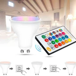 Bombilla LED GU10 RGBW inteligente - 5W - Con control remoto