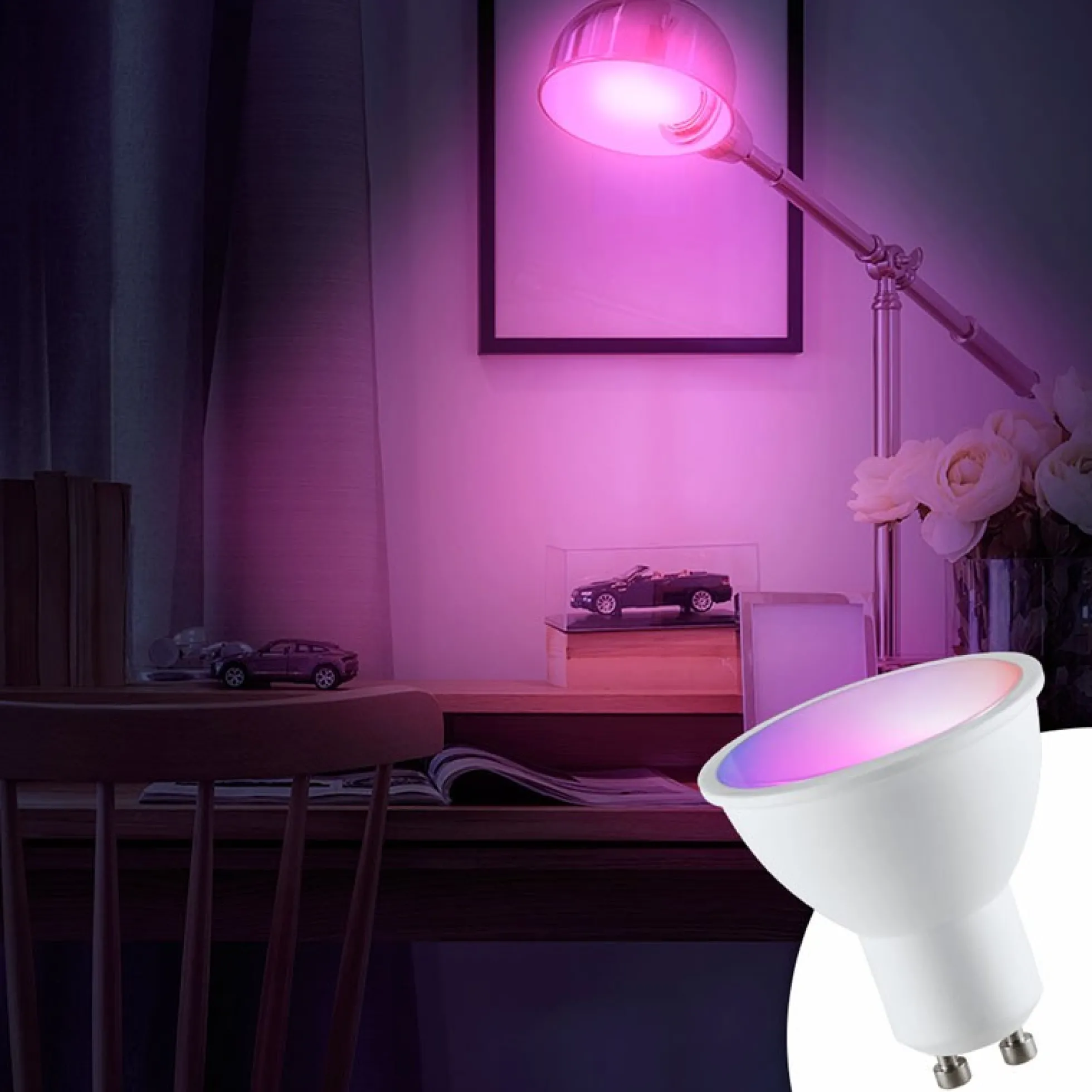 Bombilla LED GU10 RGBW inteligente - 5W - Con control remoto