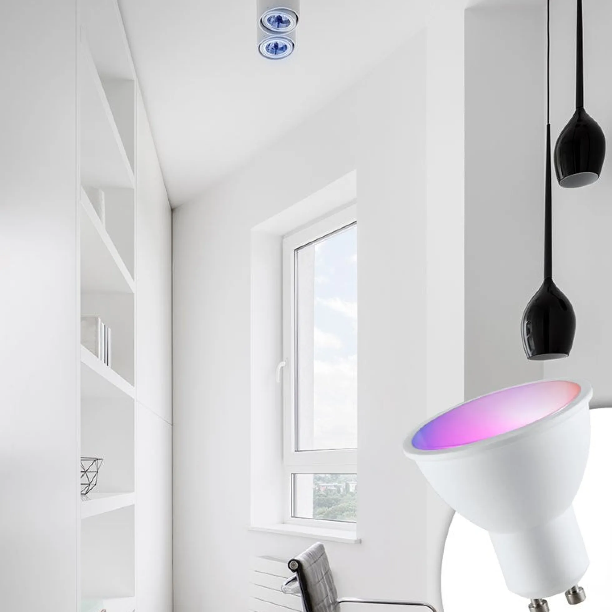 Bombilla LED GU10 RGBW inteligente - 5W - Con control remoto