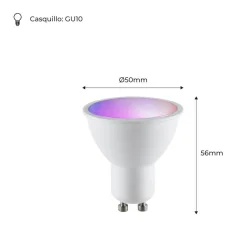 Bombilla LED GU10 RGBW inteligente - 5W - Con control remoto