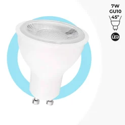 Bombilla LED GU10 - SMD2835 - 7W - Ø50mm - Óptica a 45º