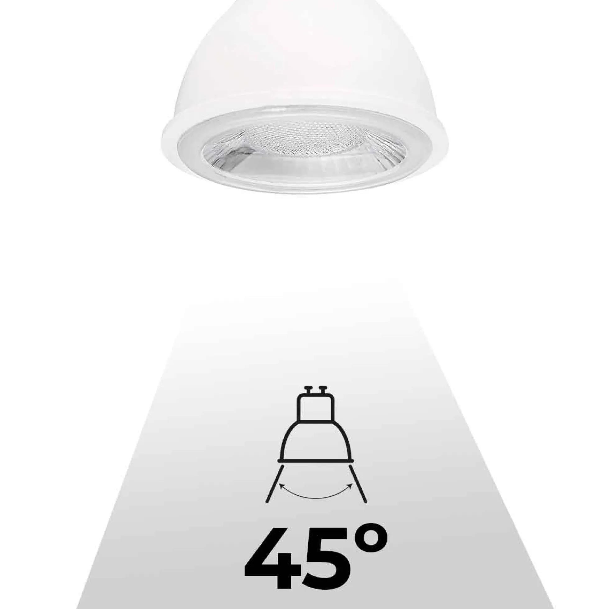 Bombilla LED GU10 - SMD2835 - 7W - Ø50mm - Óptica a 45º