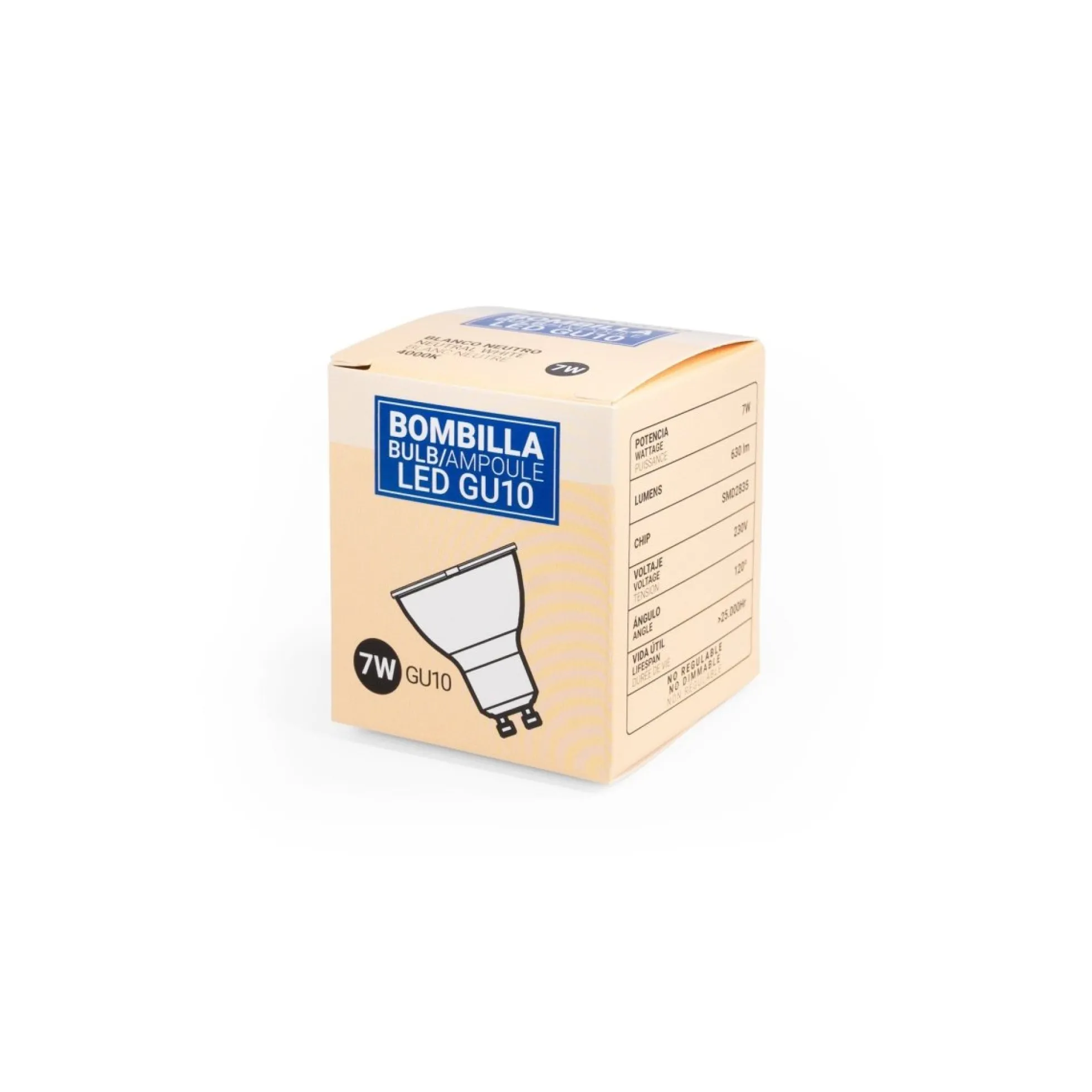 Bombilla LED GU10 - 7W - 120º
