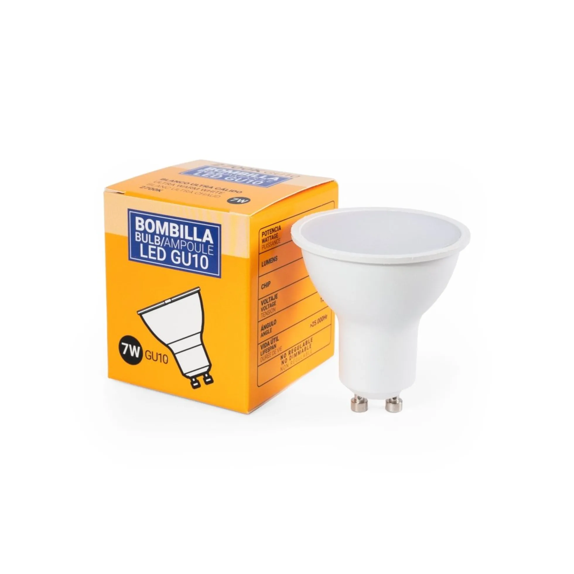 Bombilla LED GU10 - 7W - 120º