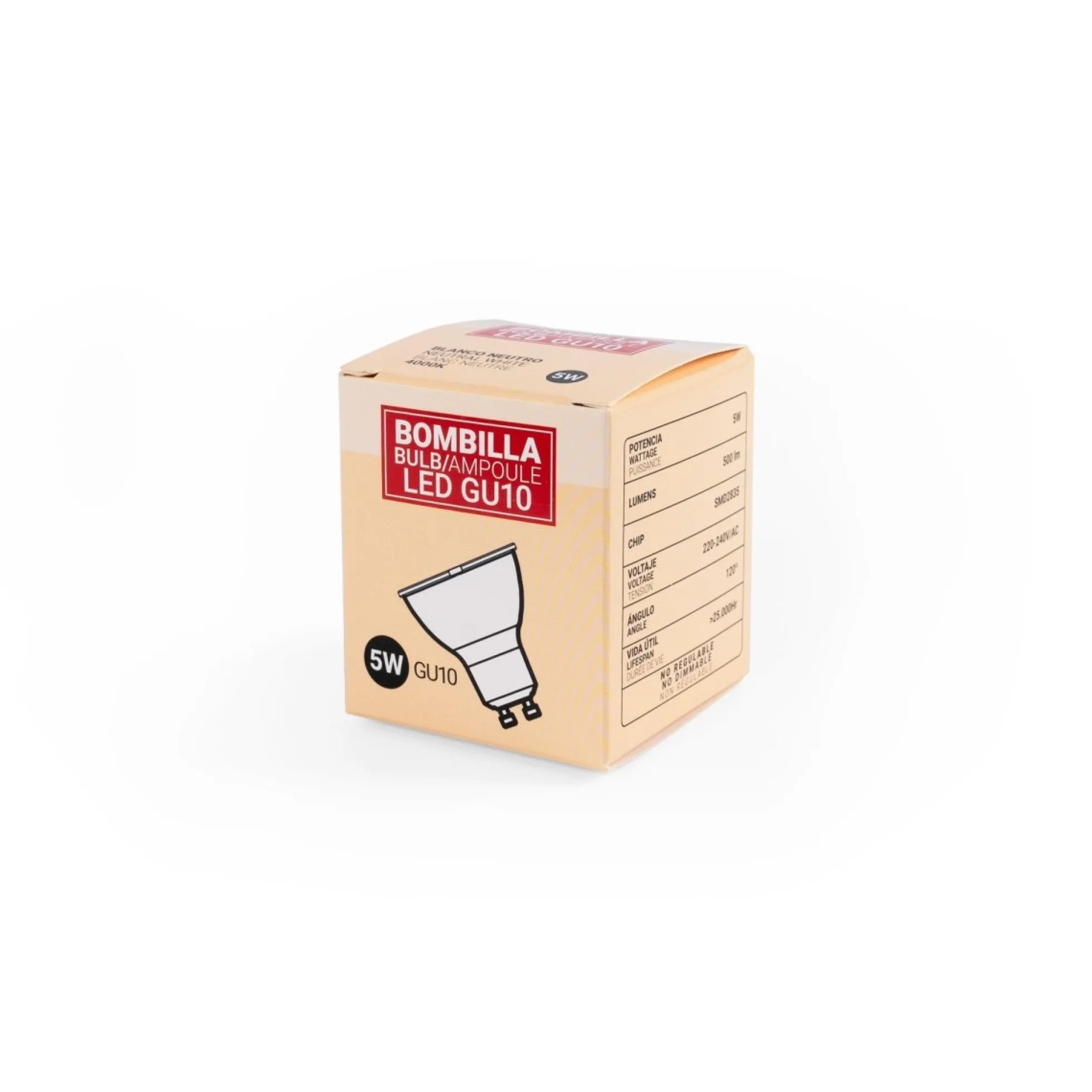 Bombilla LED GU10 - 5W - 120°