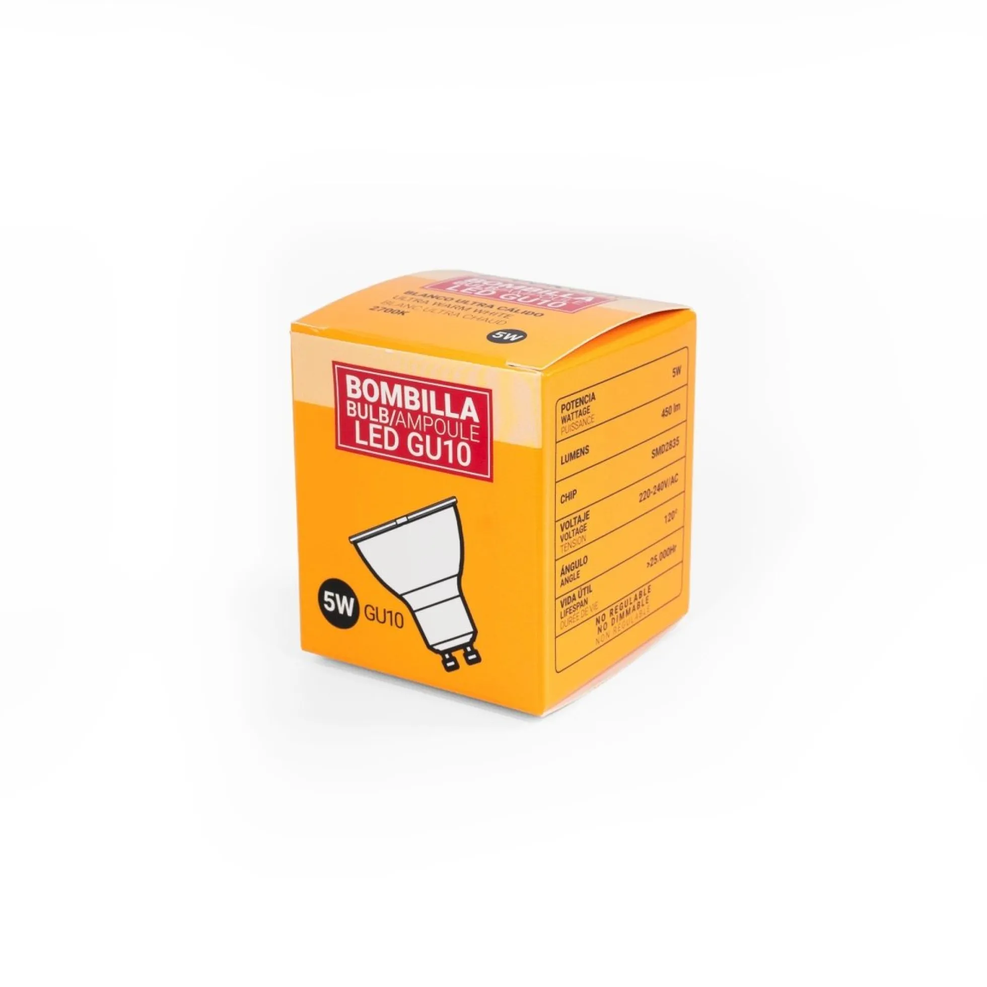 Bombilla LED GU10 - 5W - 120°