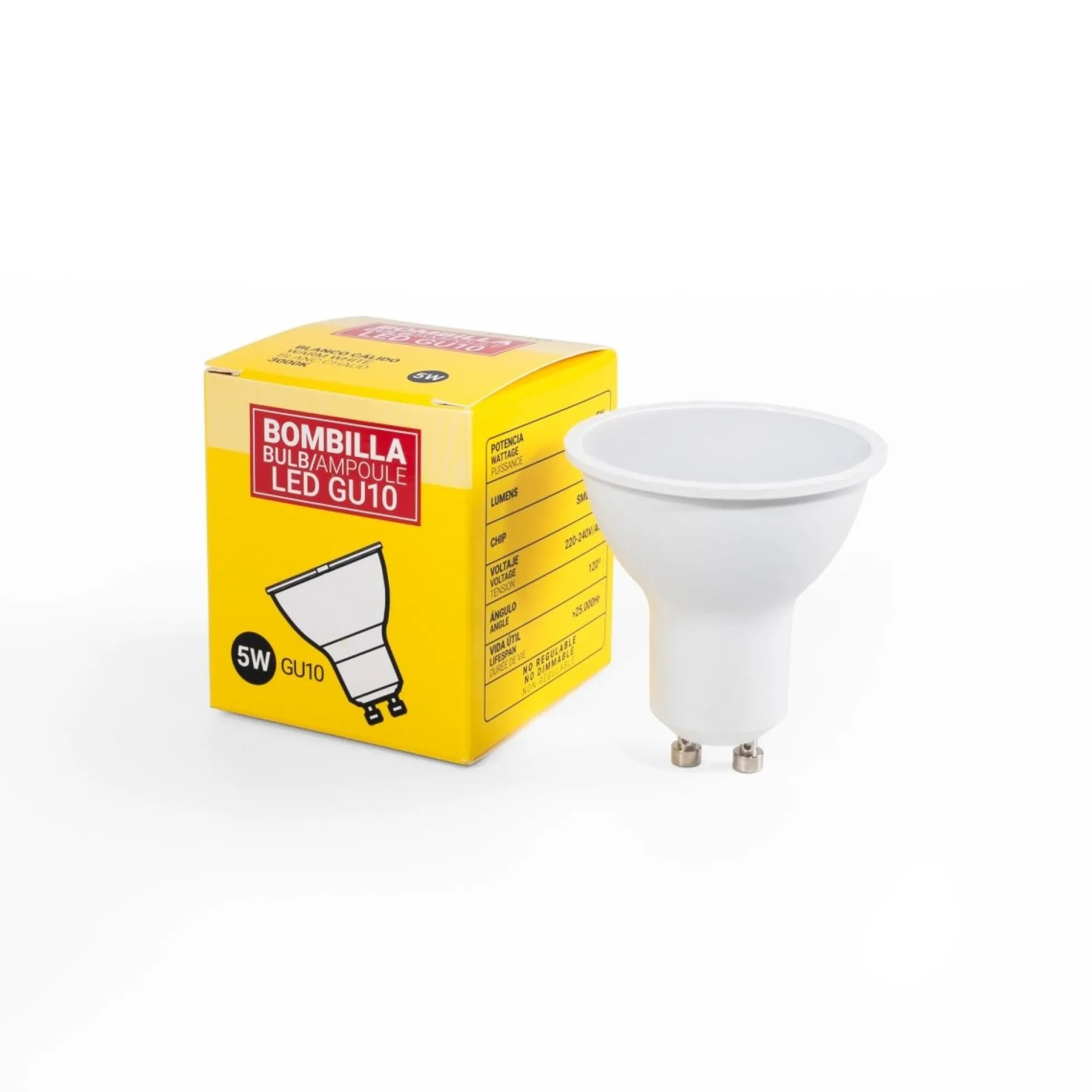 Bombilla LED GU10 - 5W - 120°