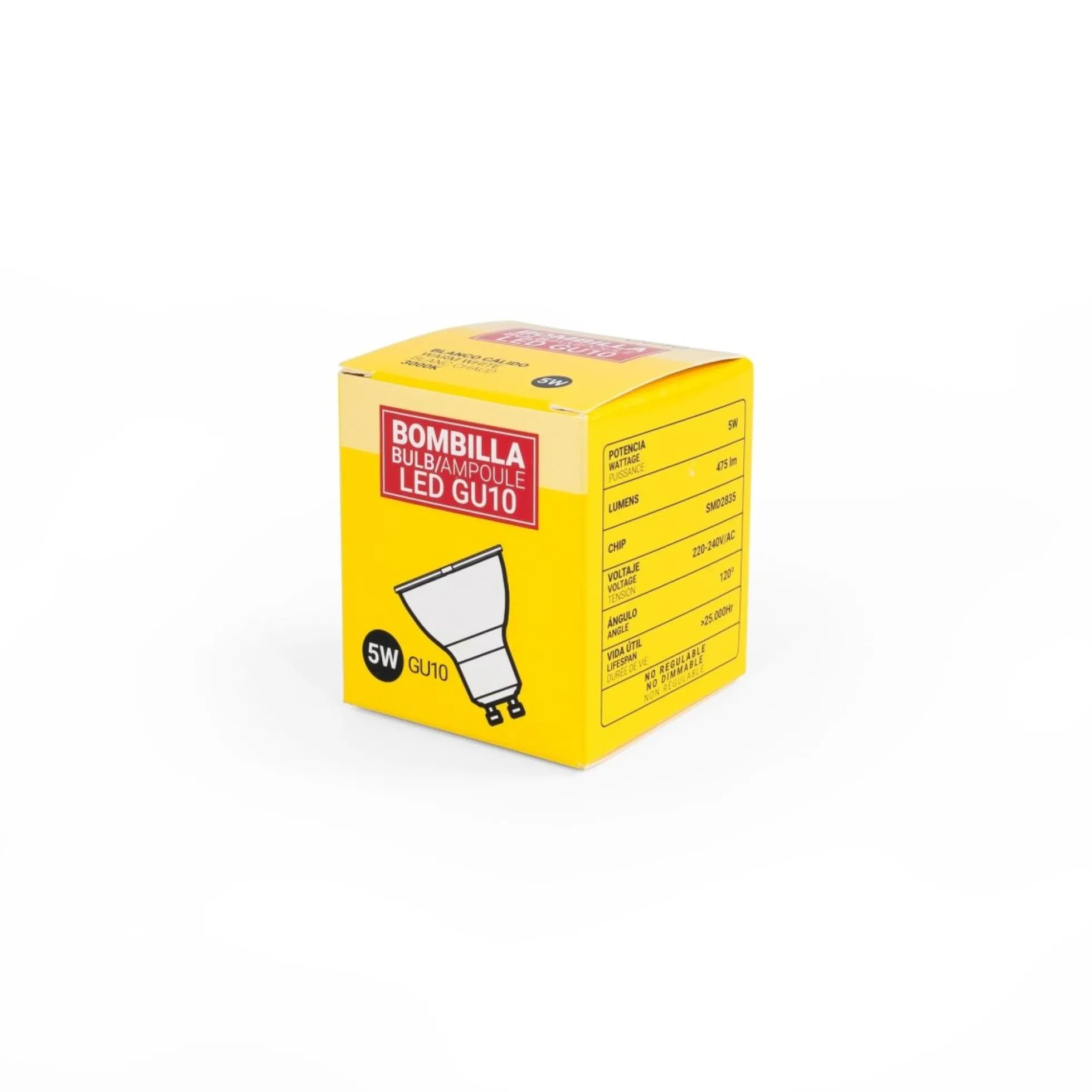 Bombilla LED GU10 - 5W - 120°