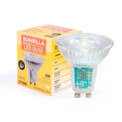 Bombilla LED GU10 6W cristal - 130lm/W - PAR16 - 36°
