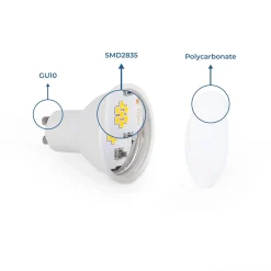 Bombilla LED GU10 - 6W - Regulable - 120º
