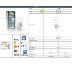 Bombilla LED G9 - 1,7W - Fumagalli