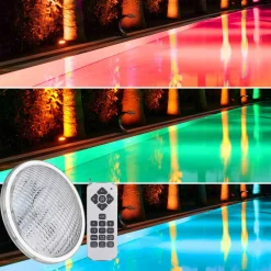 Bombilla LED para piscina PAR56 RGB 12V AC - 24W - Sumergible - Con mando - IP68