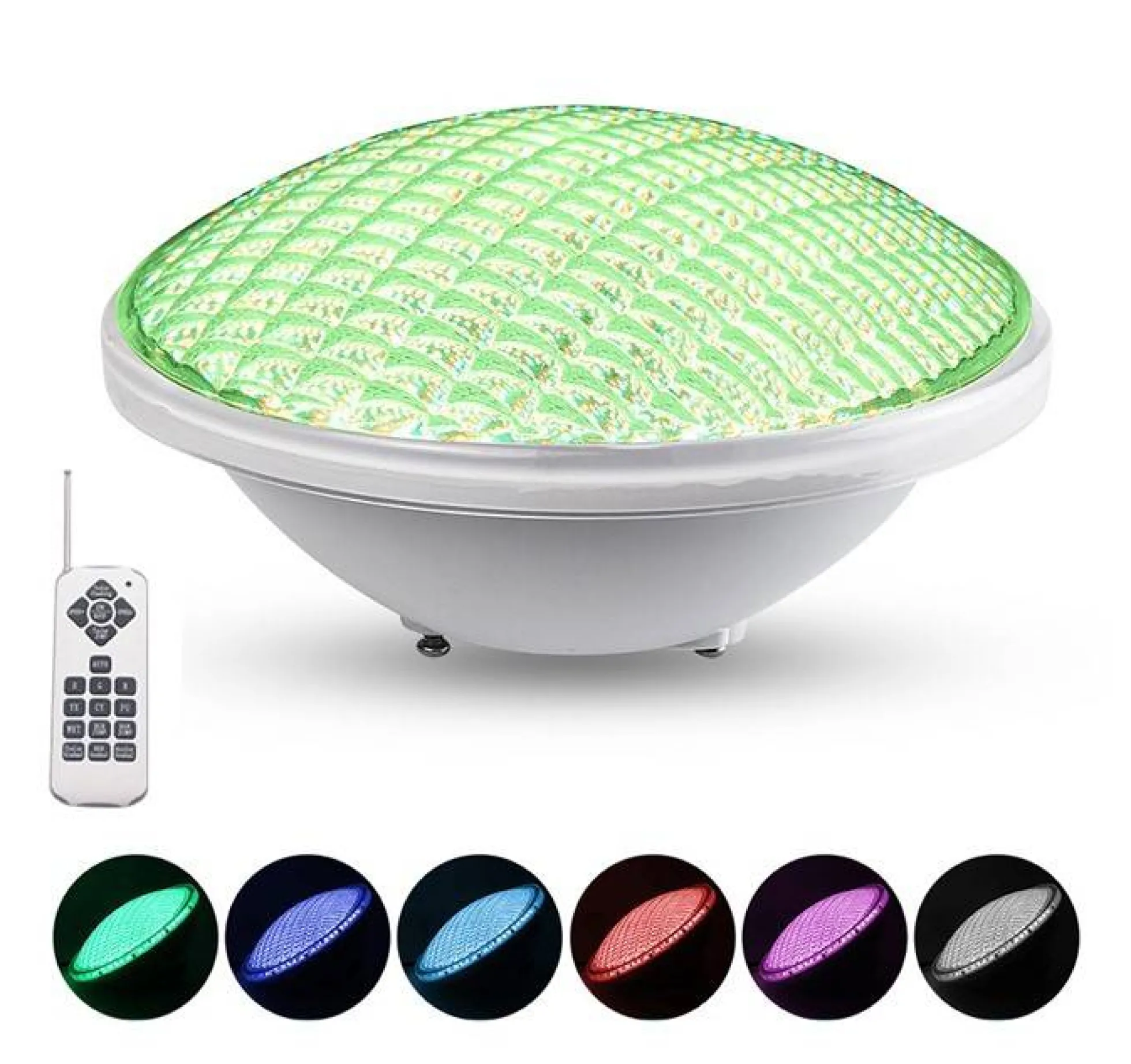 Bombilla LED para piscina PAR56 RGB 12V AC - 24W - Sumergible - Con mando - IP68