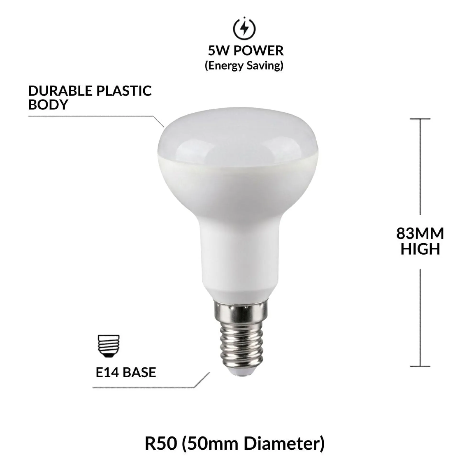 Bombilla LED reflectora - E14 R50 - 5W