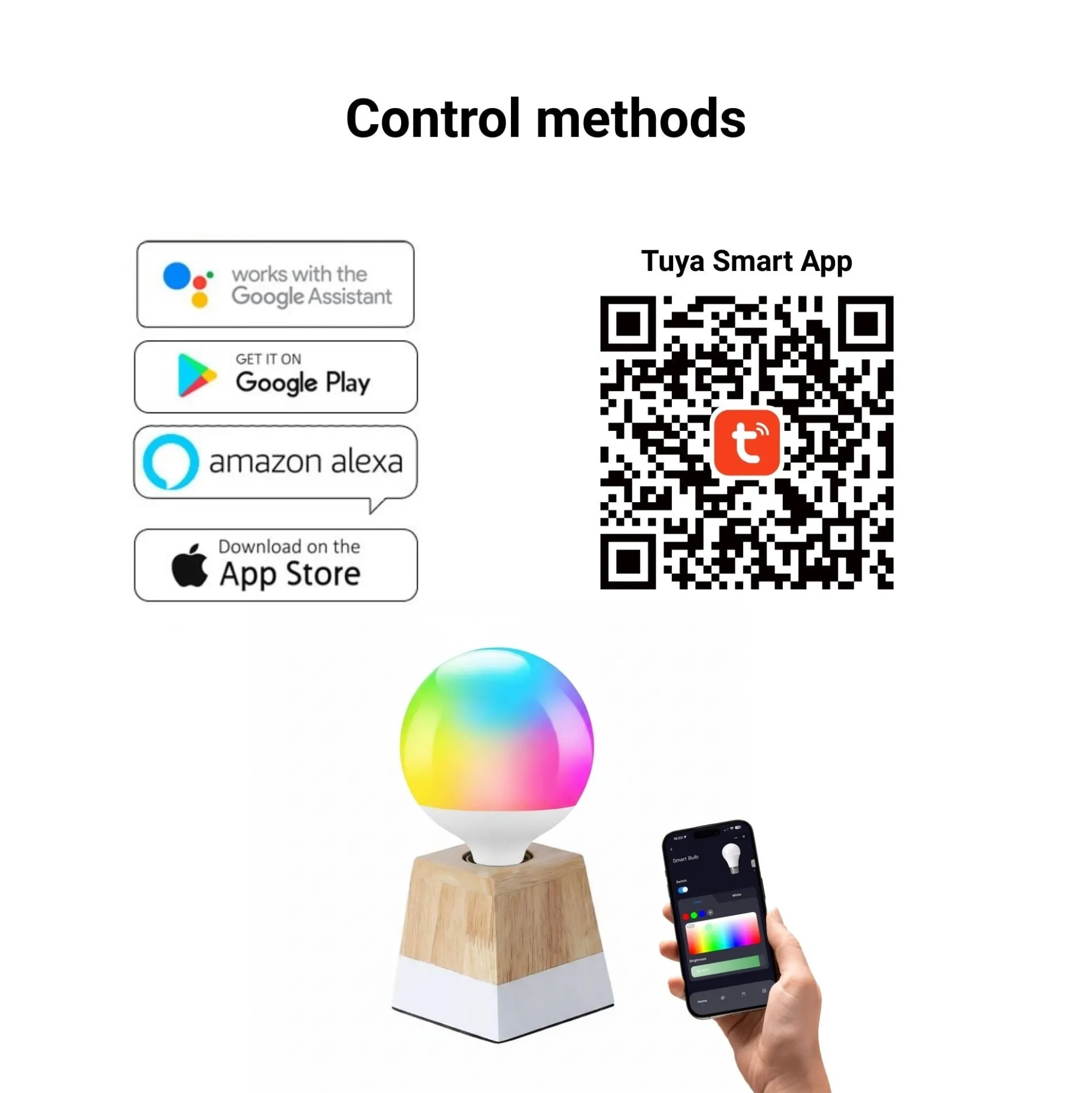 Bombilla LED Smart E27 - 15W - RGB + CCT - WiFi - TUYA App