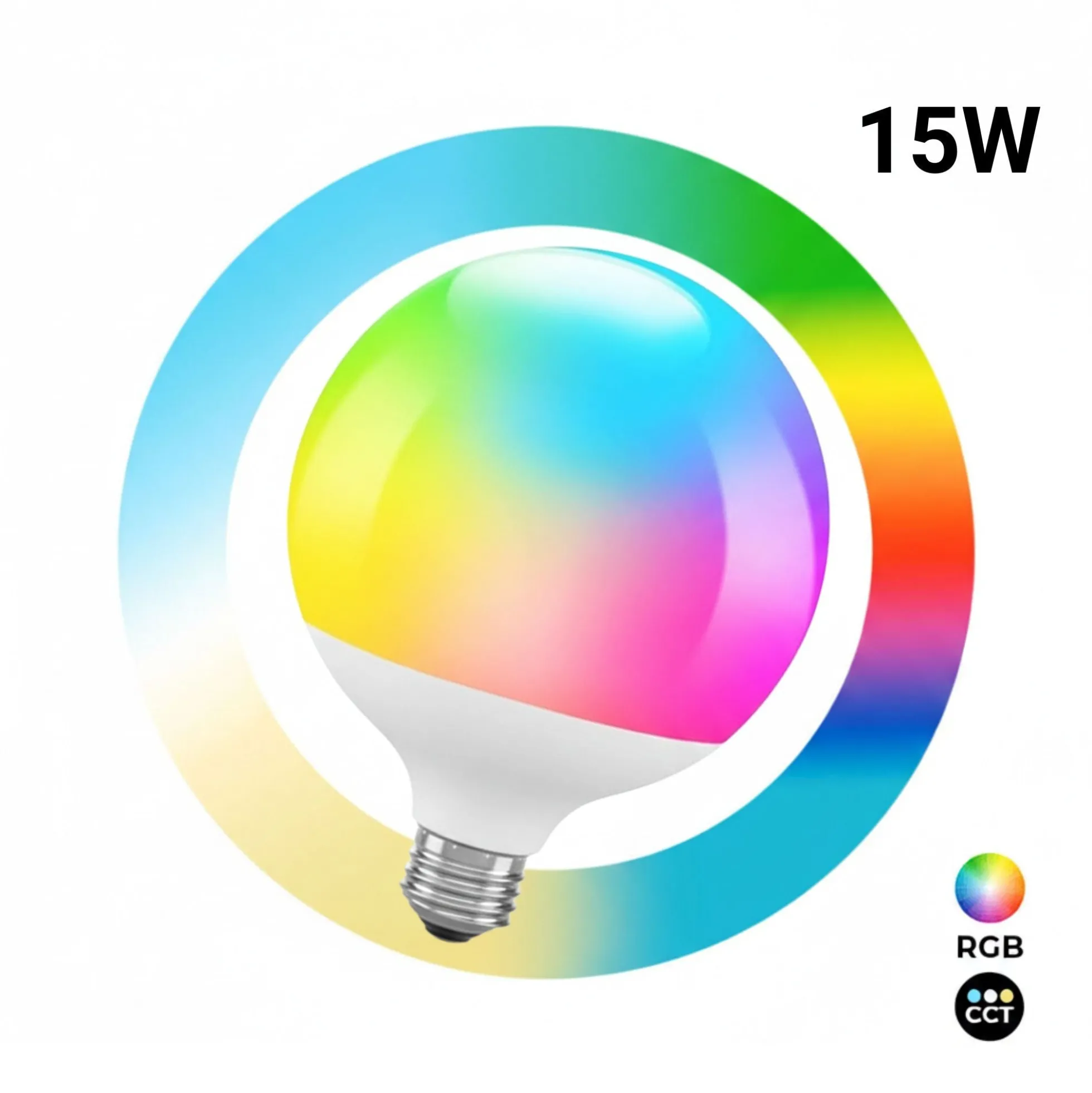 Bombilla LED Smart E27 - 15W - RGB + CCT - WiFi - TUYA App