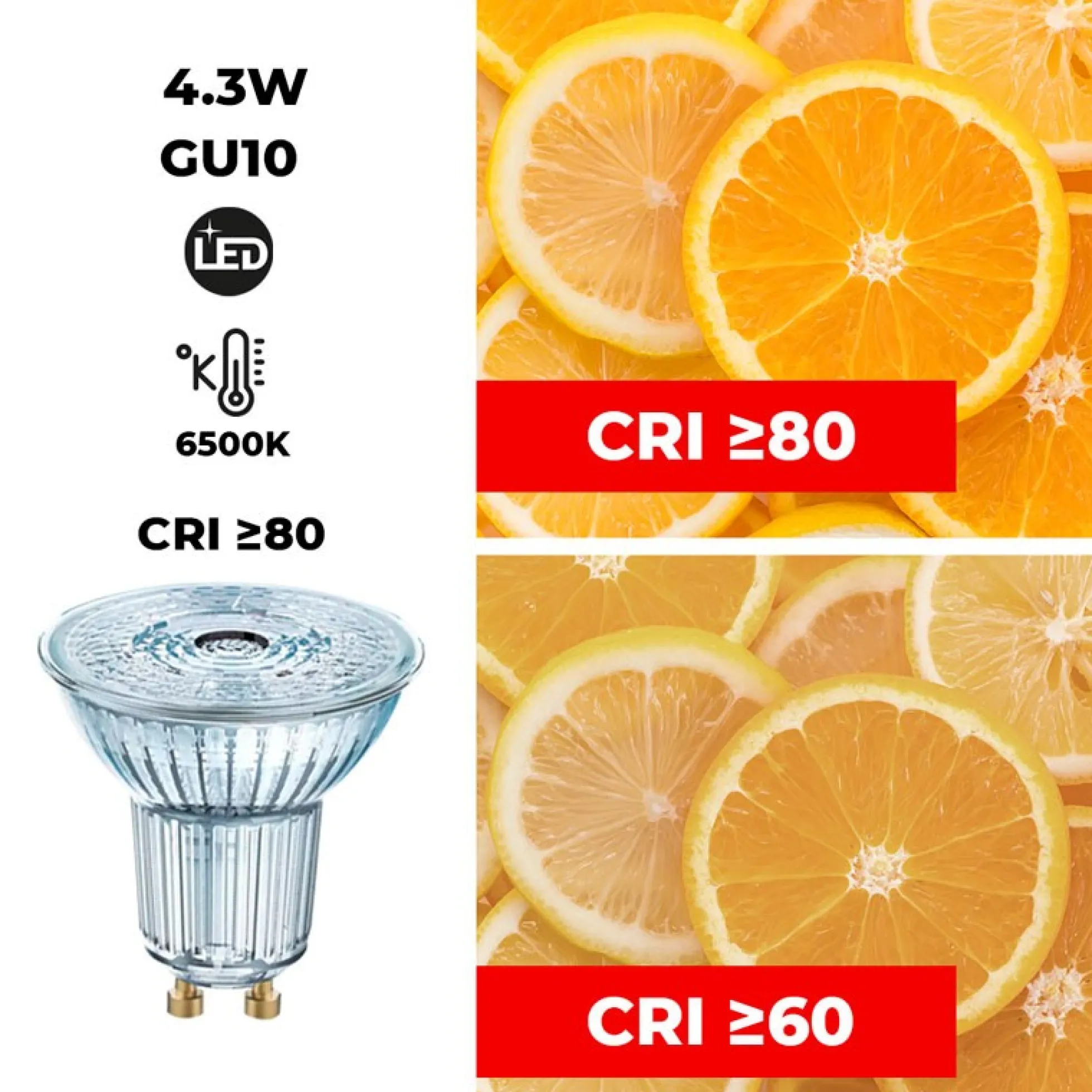 Bombilla LED VALUE PAR16 50 GU10 36º 4,3W 6500K