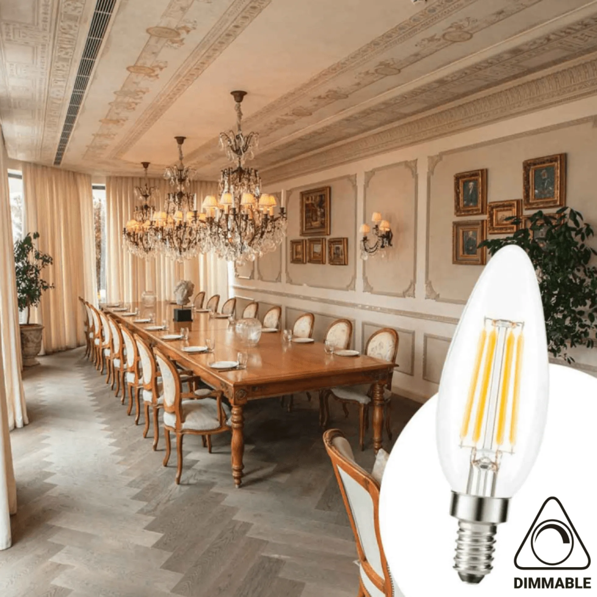 Bombilla LED Vela E14 5W Regulable C35 – 550 Lúmenes