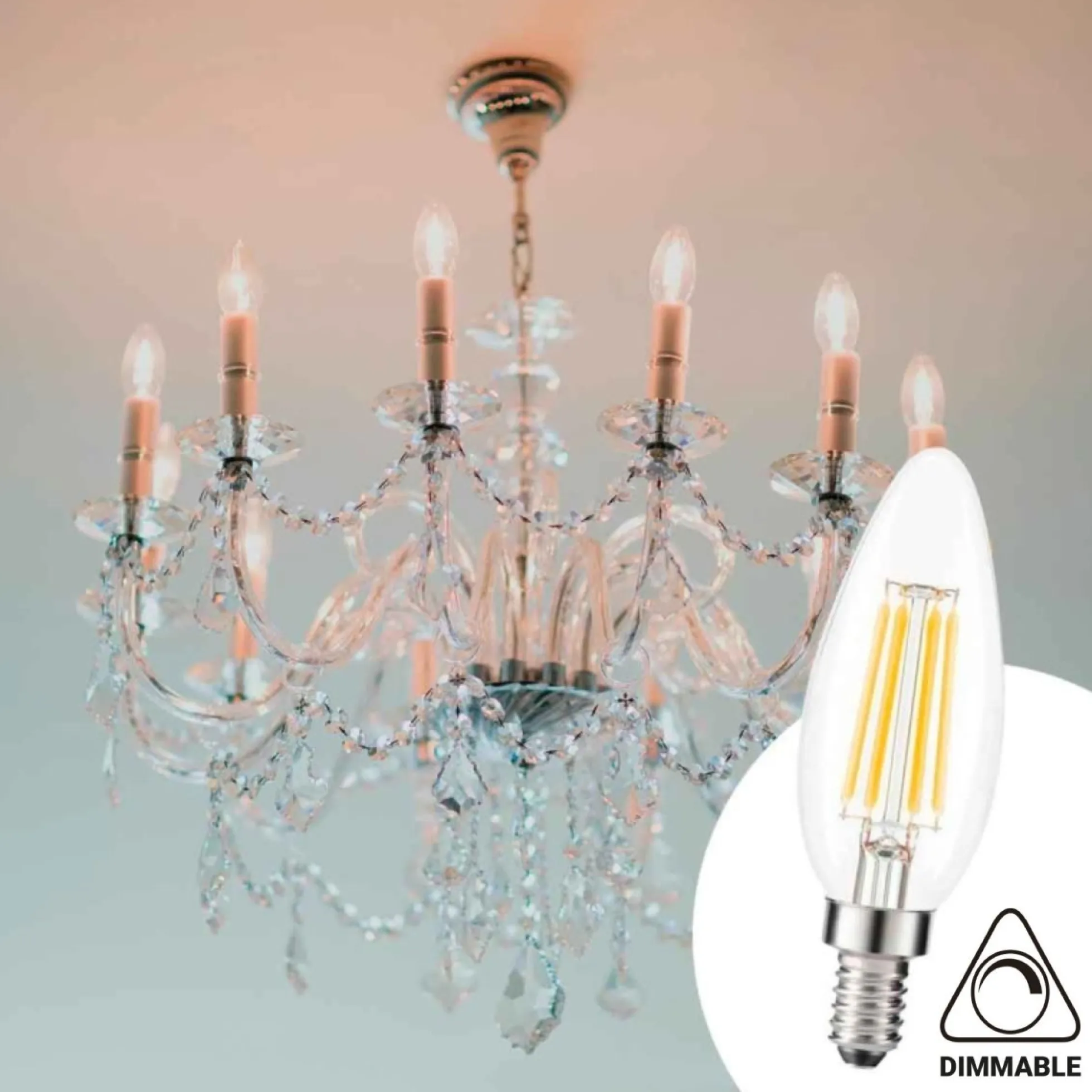 Bombilla LED Vela E14 5W Regulable C35 – 550 Lúmenes
