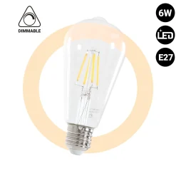 Bombilla LED Vintage Filamento - E27 ST64 - 6W - Regulable