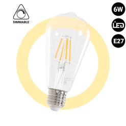 Bombilla LED Vintage Filamento - E27 ST64 - 6W - Regulable