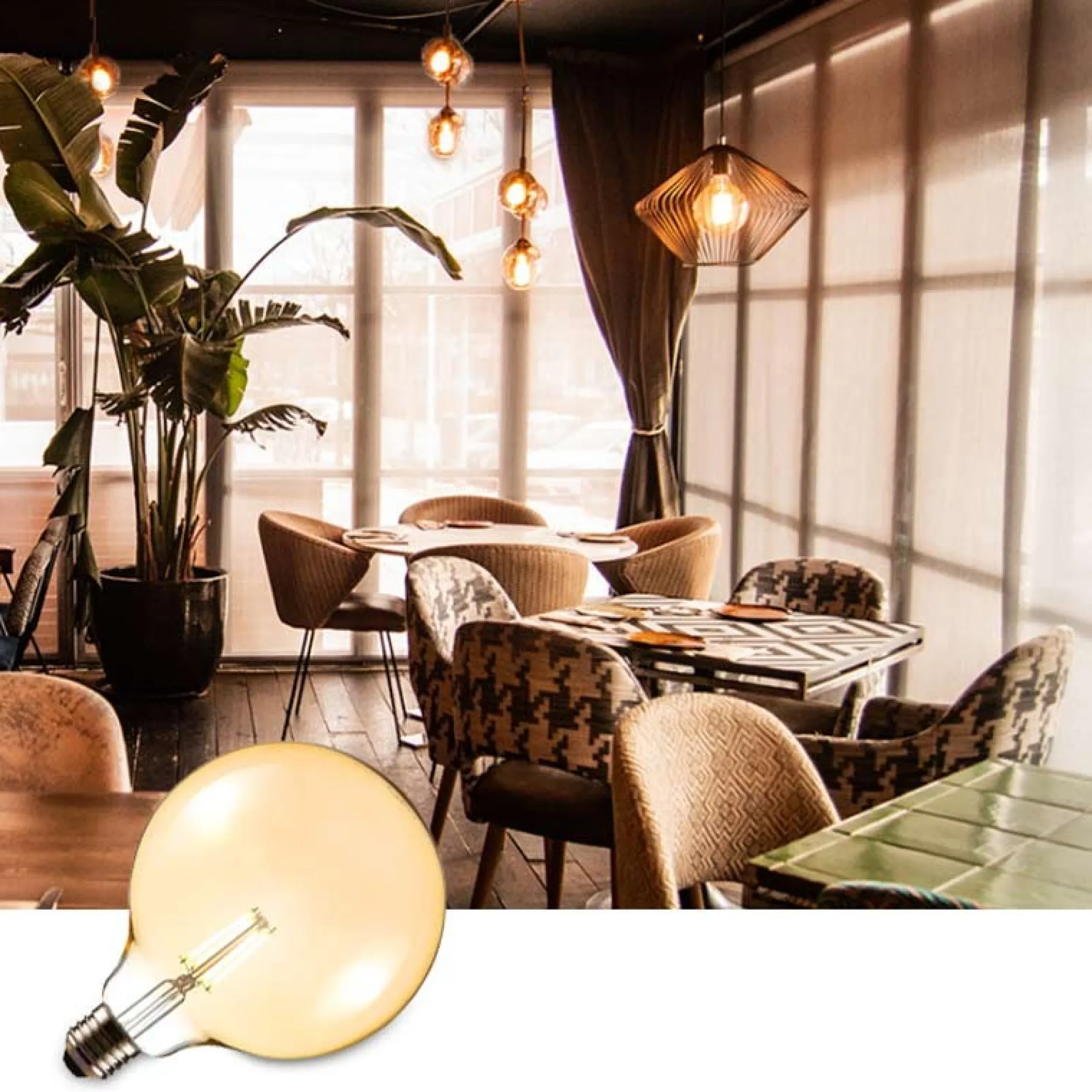 Bombilla LED Vintage Globo de Filamento E27 G125 6W