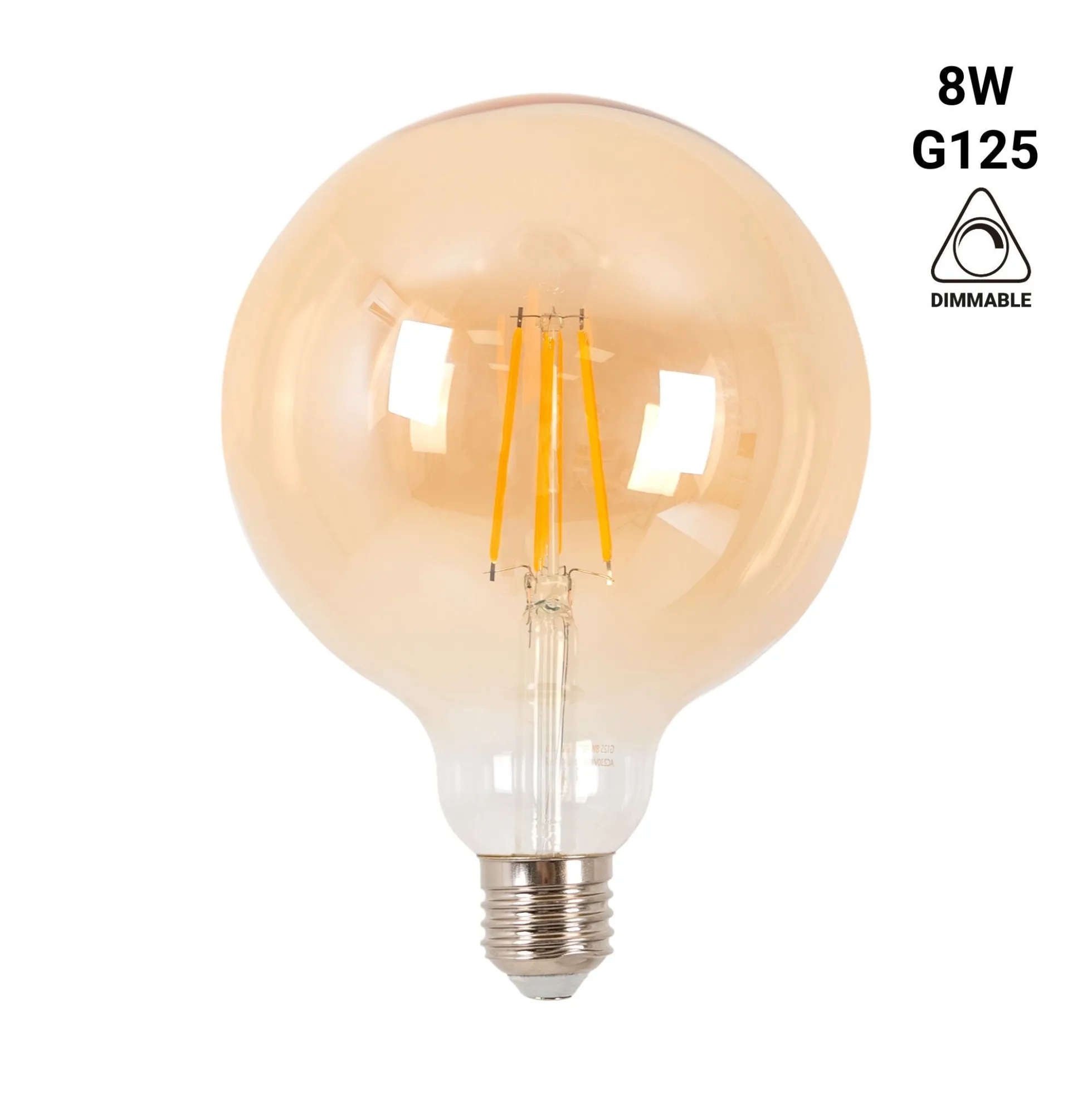 Bombilla LED Vintage Globo Filamento - E27 G125 - 6W - Regulable