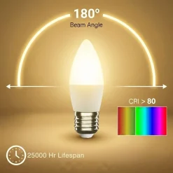 Bombilla vela LED E27 C37 4.5W — Opal | Disponible en luz cálida, neutra y fría