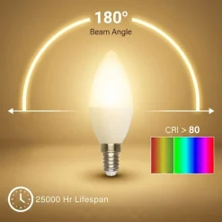 Bombilla vela LED E14 C37 4.5W — Opal | Disponible en luz cálida, neutra y fría