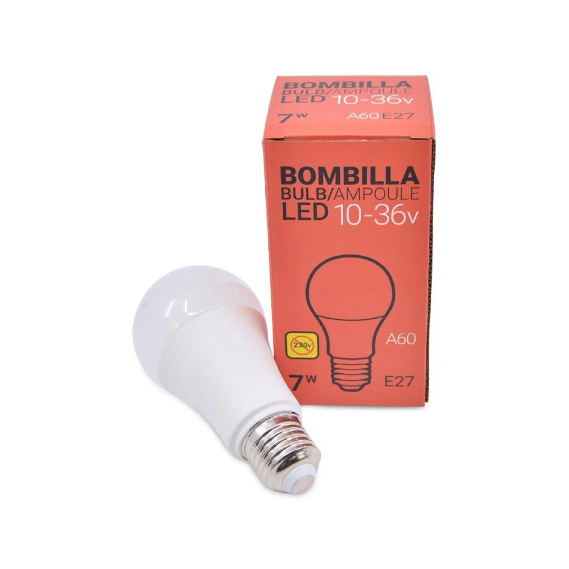 Bombilla 10-36V 7W E27 A60 para caravanas, camping y embarcaciones