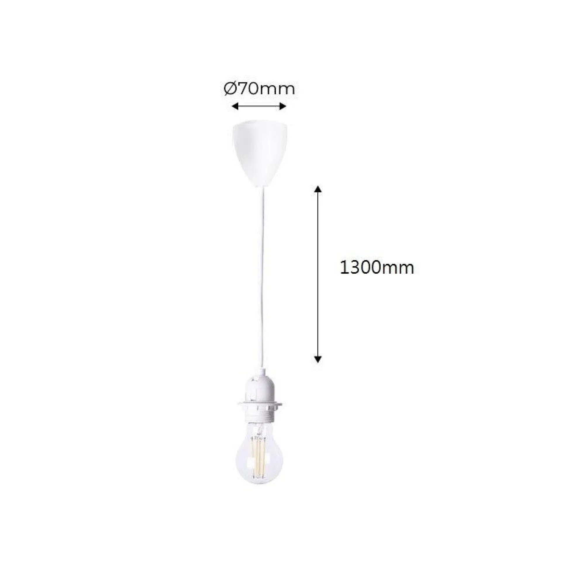 Cable colgante para lámpara de techo - E27 - 130cm