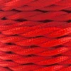 Cable eléctrico decorativo textil trenzado 2X0,75 rojo - 10 metros